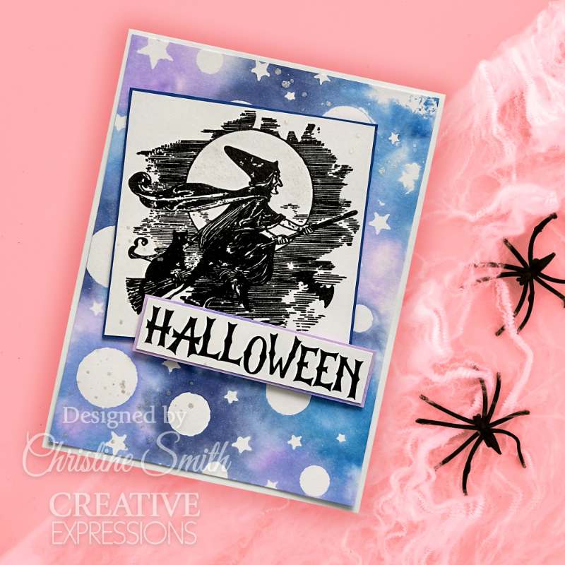 Creative Expressions Taylor Made Journals Vintage Halloween 6 in x 8 in Clear Stamp Set