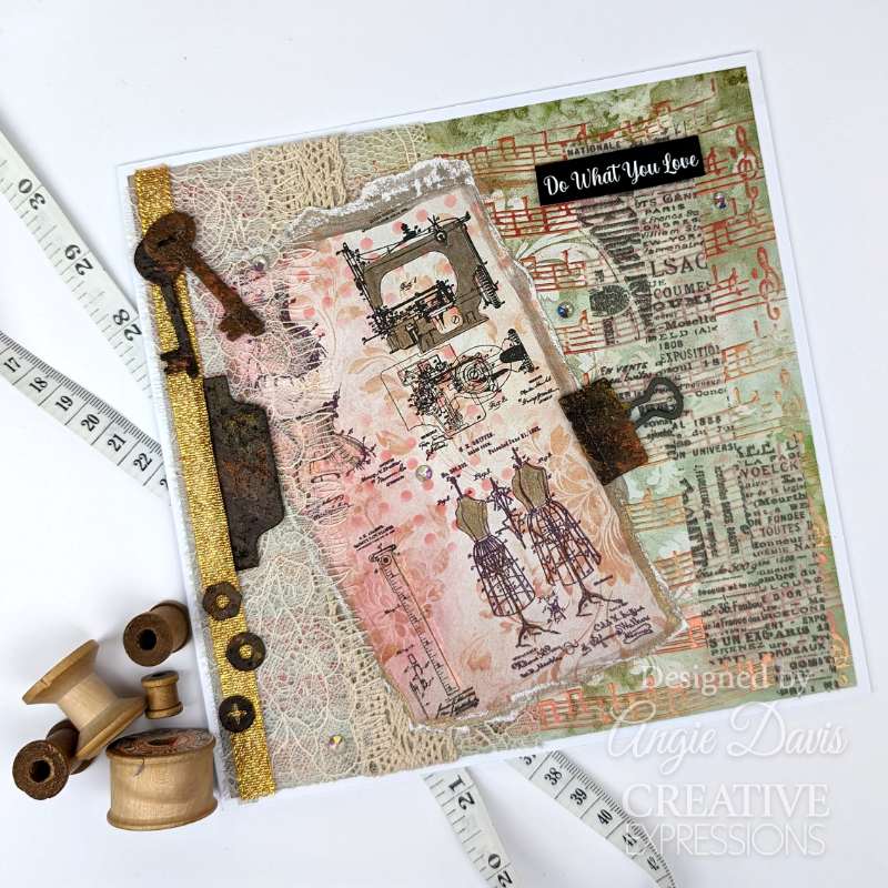 Creative Expressions Taylor Made Journals Industrial Sewing 6 in x 8 in Clear Stamp Set