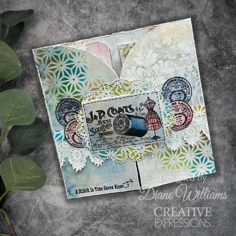 Creative Expressions Taylor Made Journals French Fabric Tags 6 in x 8 in Clear Stamp Set