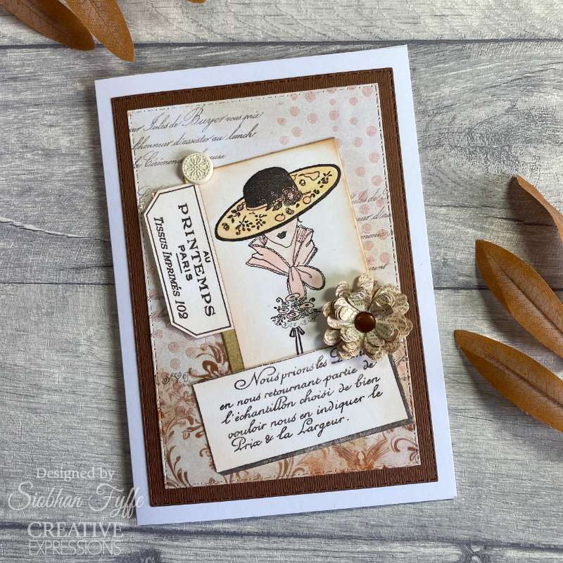 Creative Expressions Taylor Made Journals French Fabric Tags 6 in x 8 in Clear Stamp Set