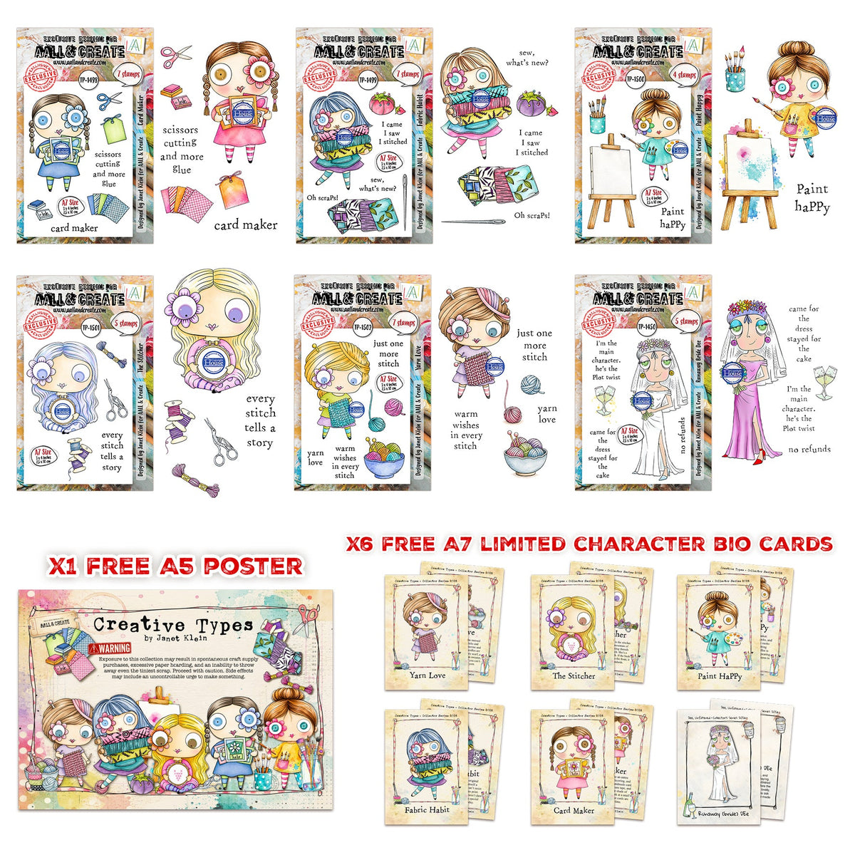 AALL and Create - Janet Klein Creative Types Stamp Bundle