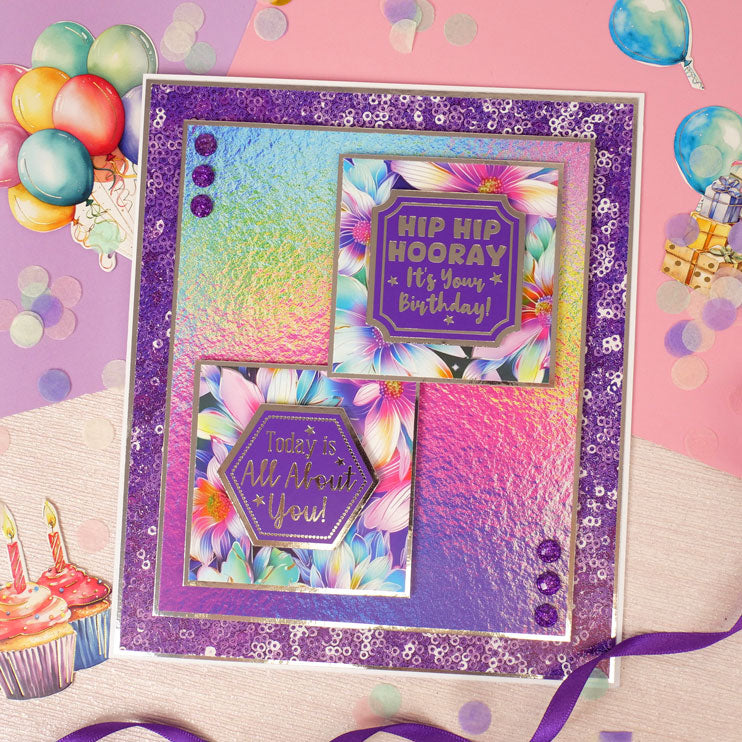 Duo Design Paper Pads - Iridescent Rainbow & Sparkling Sequins