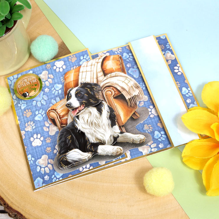 Golden Retriever & Border Collie Decoupage Topper Sheet