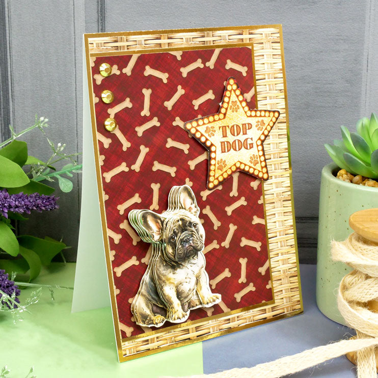 Yorkshire Terrier & French Bulldog Decoupage Topper Sheet