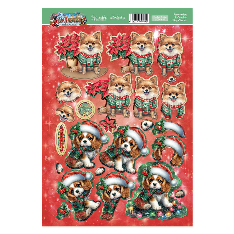 Pomeranian & Cavalier King Charles Decoupage Topper Sheet