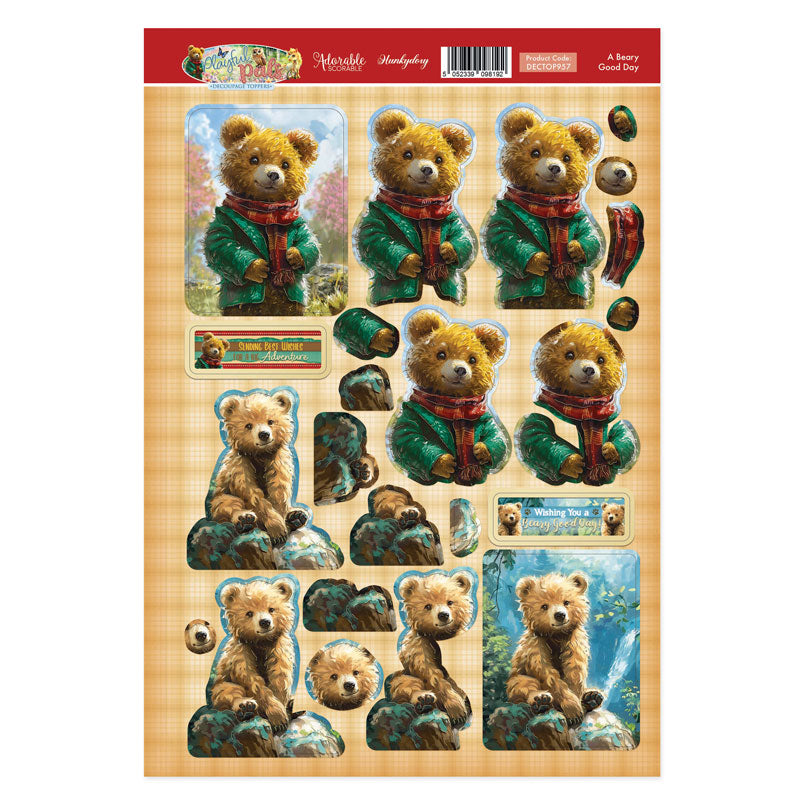 A Beary Good Day Decoupage Topper Sheet