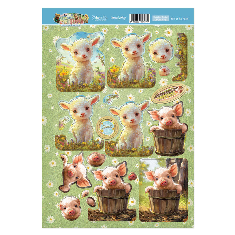 Fun at the Farm Decoupage Topper Sheet