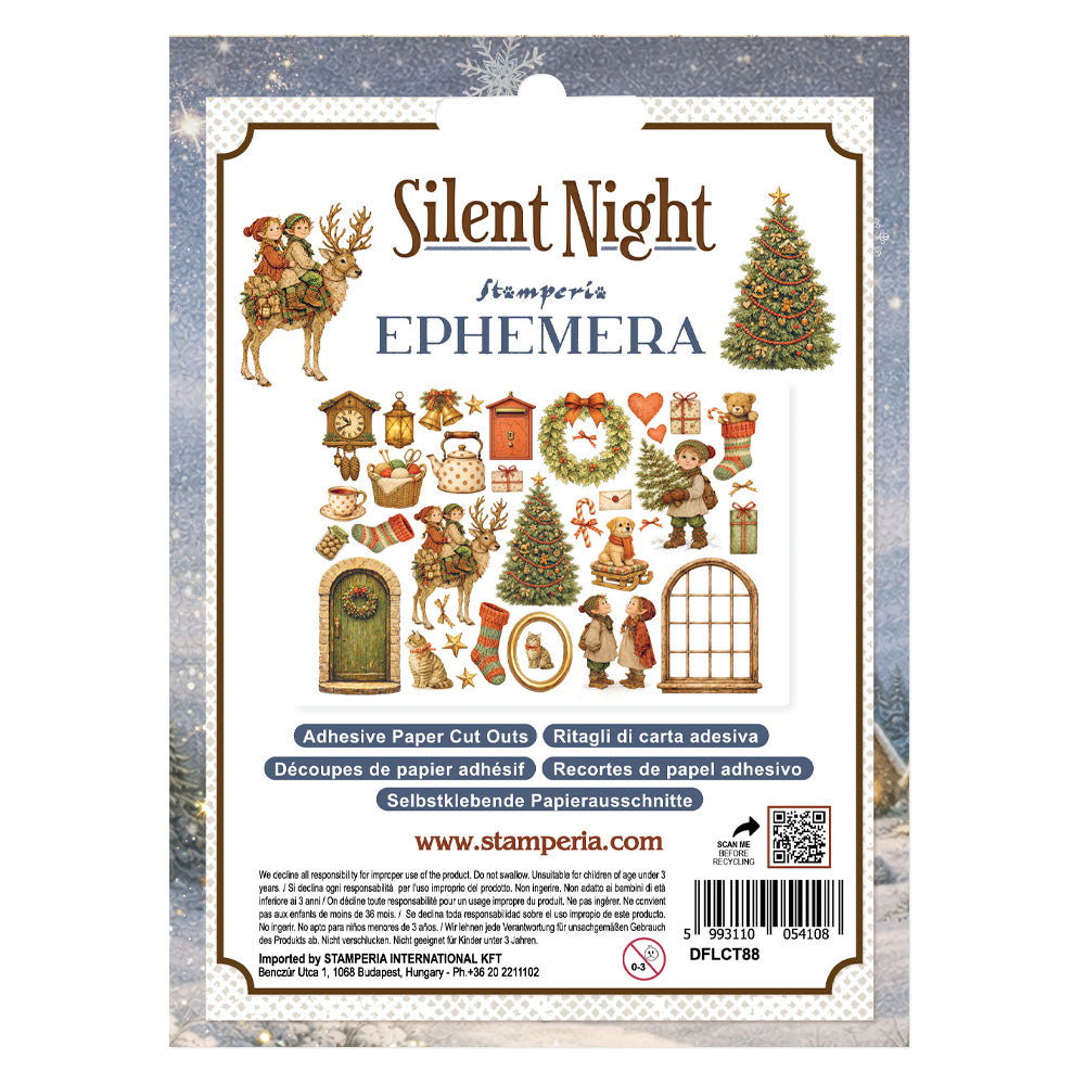 Printed Decorative Ephemera For Art And Craft - Silent Night