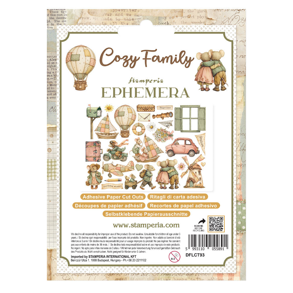 Printed Decorative Ephemera For Art And Craft - Cozy Family