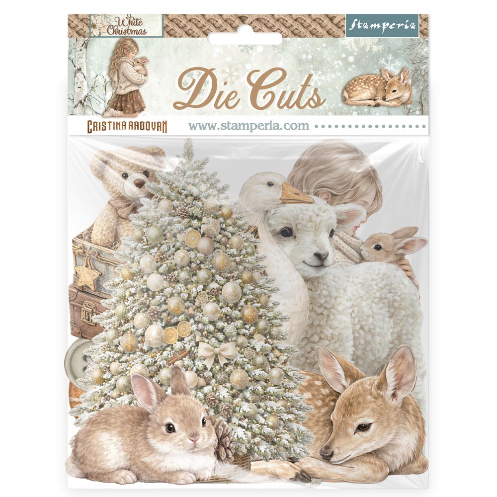 Printed Decorative Die Cuts For Art And Craft - White Christmas