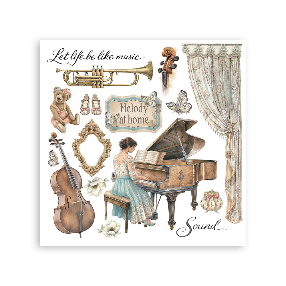 Printed Decorative Rub-On Kit For Art And Craft cm 15.5x15.5 - Symphony