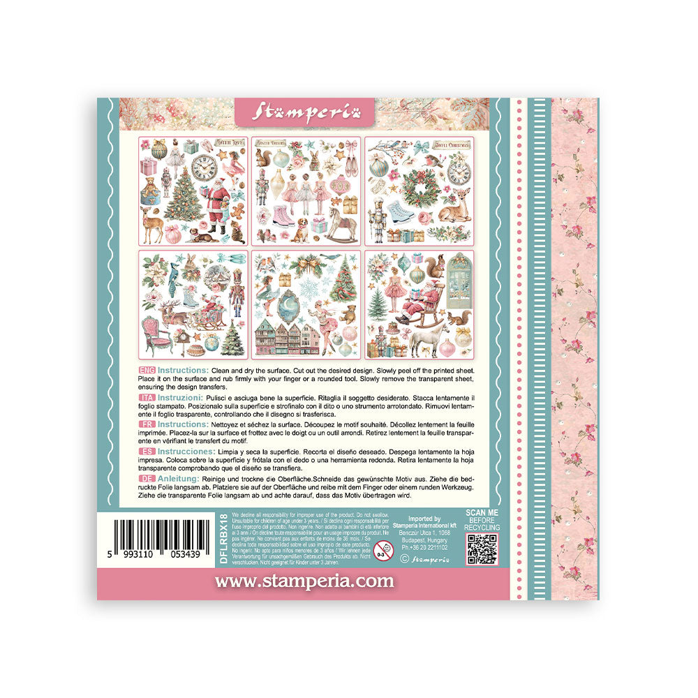 Printed Decorative Rub-On Kit For Art And Craft cm 15.5x15.5 - Winter Magic
