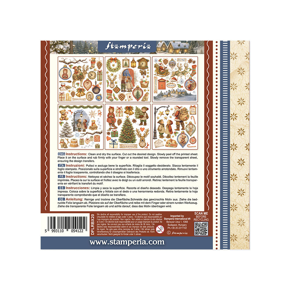 Printed Decorative Rub-On Kit For Art And Craft cm 15.5x15.5 - Silent Night