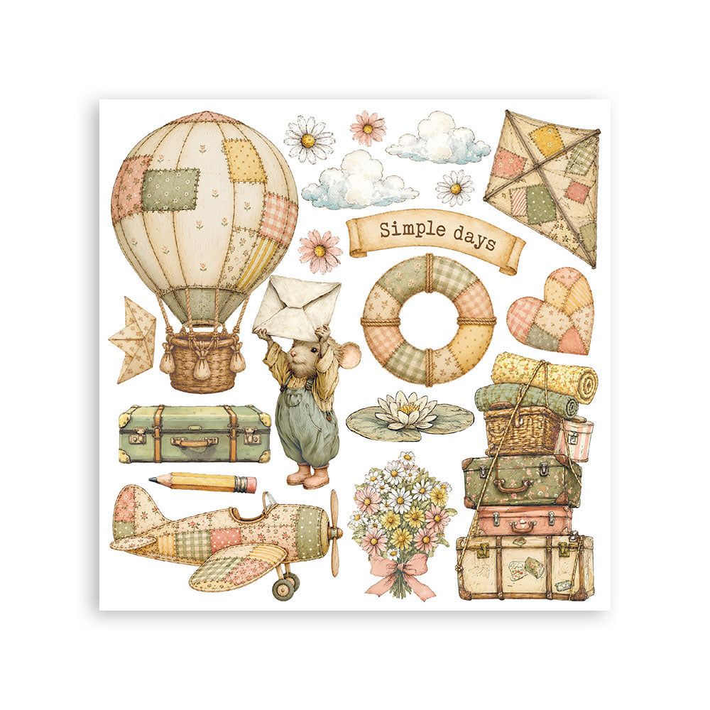Printed Decorative Rub On Kit For Art And Craft 15.5x15.5cm - Cozy Family