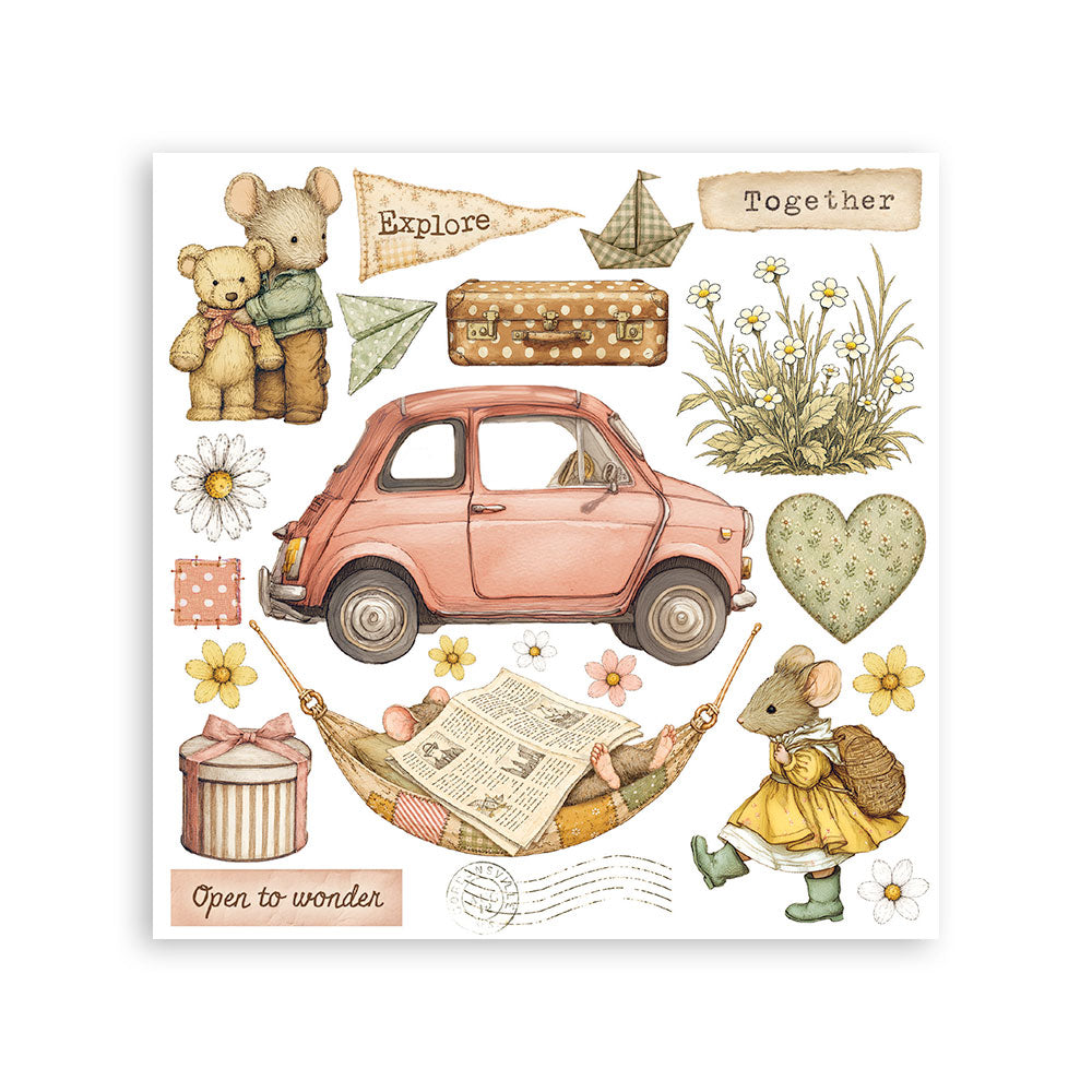 Printed Decorative Rub On Kit For Art And Craft 15.5x15.5cm - Cozy Family