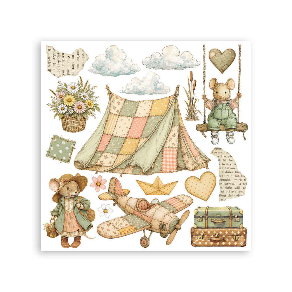 Printed Decorative Rub On Kit For Art And Craft 15.5x15.5cm - Cozy Family