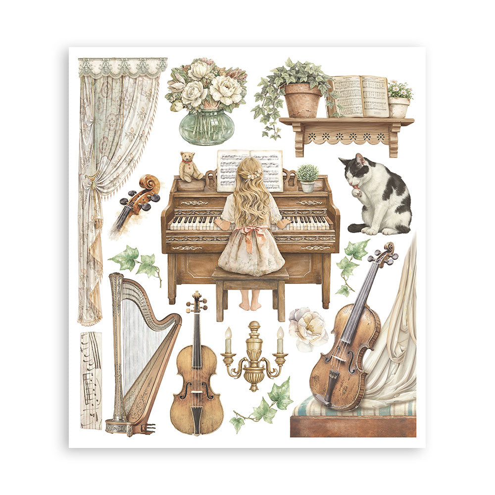 Printed Decorative Rub-On Selection For Art And Craft cm 20.5x23 - Symphony