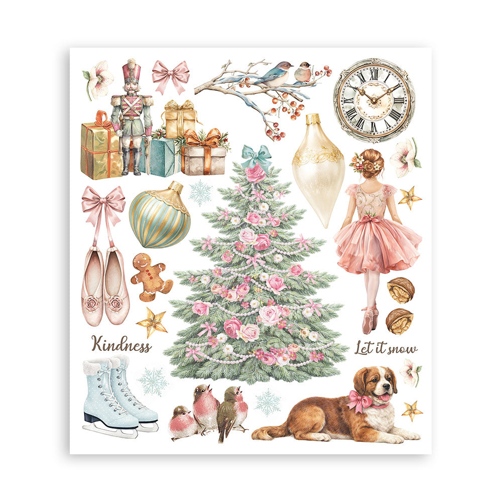 Printed Decorative Rub-On Selection For Art And Craft cm 20.5x23 - Winter Magic
