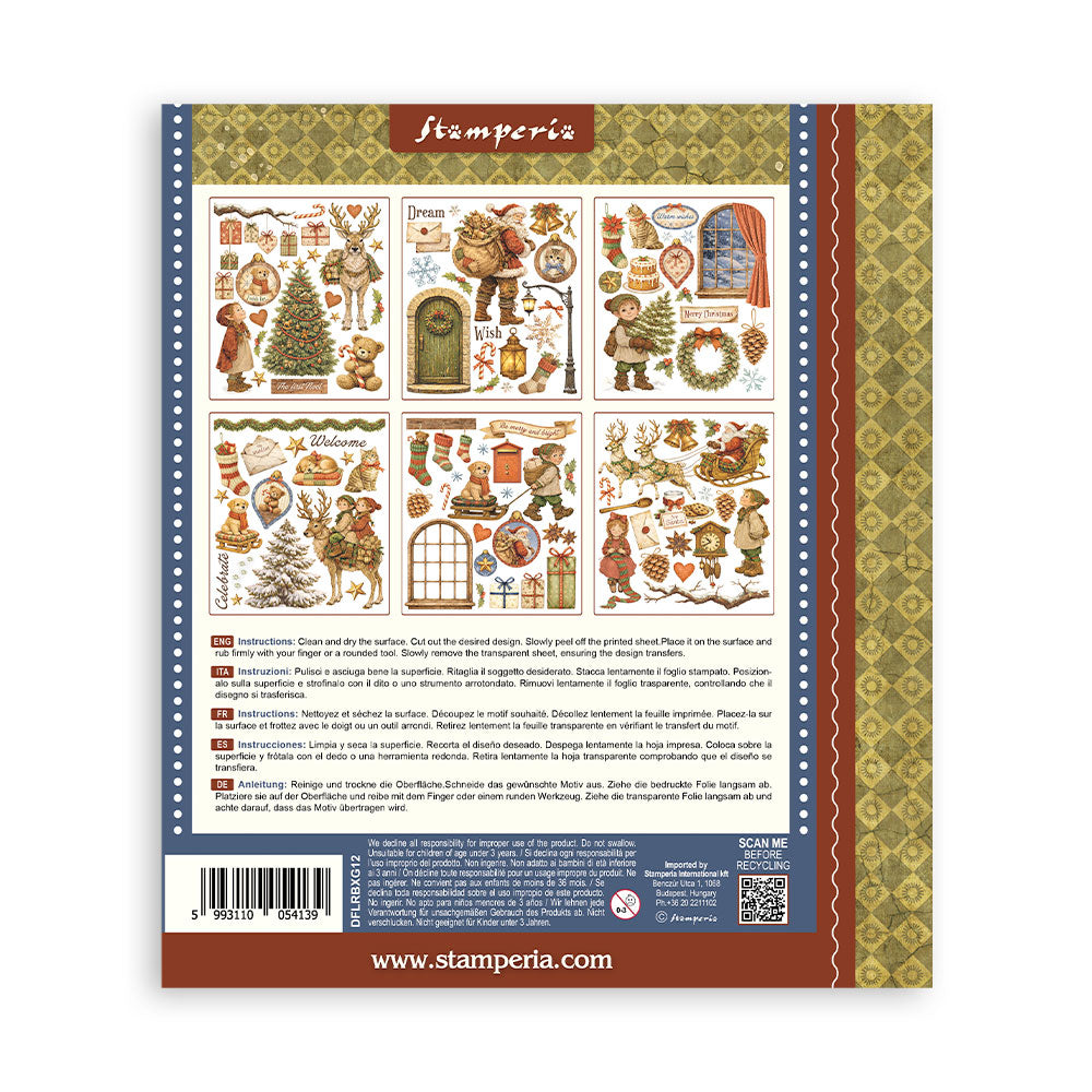 Printed Decorative Rub-On Selection For Art And Craft cm 20.5x23 - Silent Night