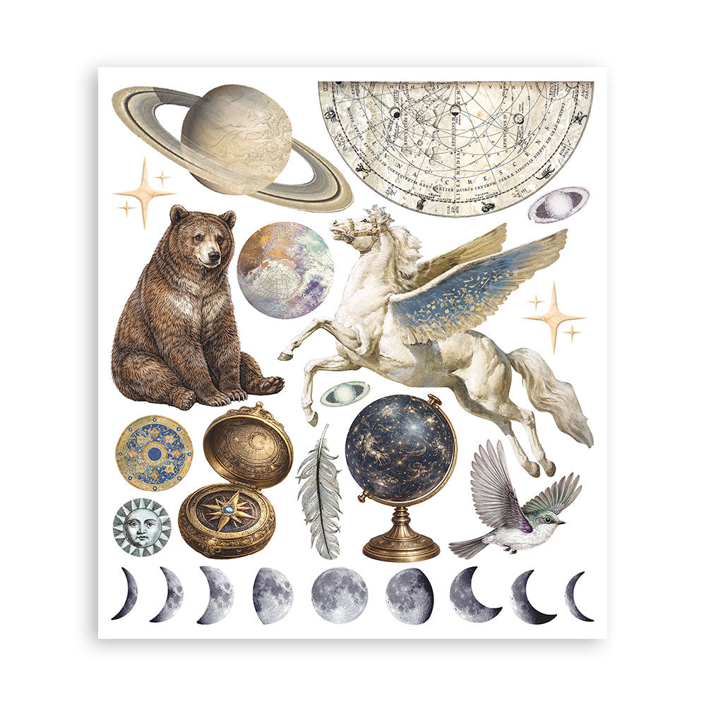 Printed Decorative Rub On Selection For Art And Craft cm 20.5x23 - Cosmos