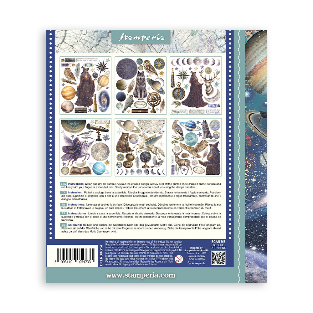 Printed Decorative Rub On Selection For Art And Craft cm 20.5x23 - Cosmos