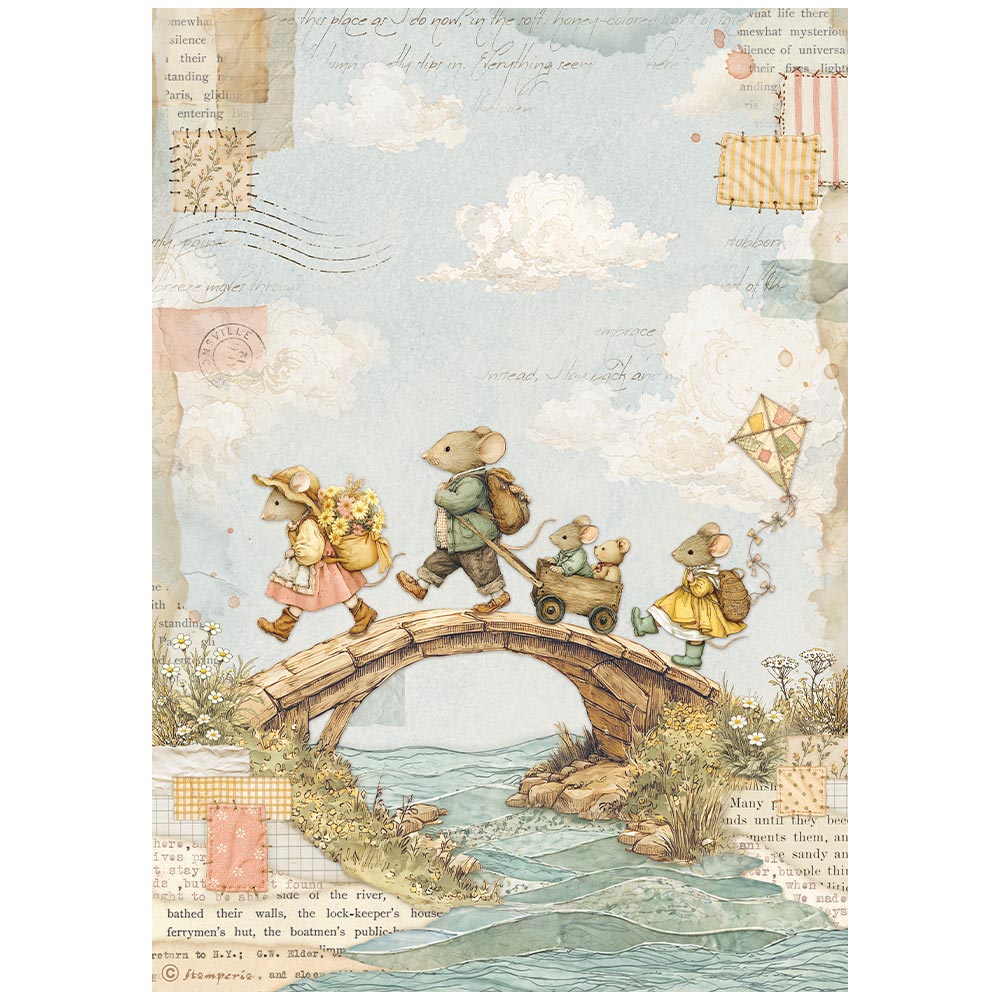 Printed 6 Rice Paper A4 Selection For Art And Craft - Cozy Family