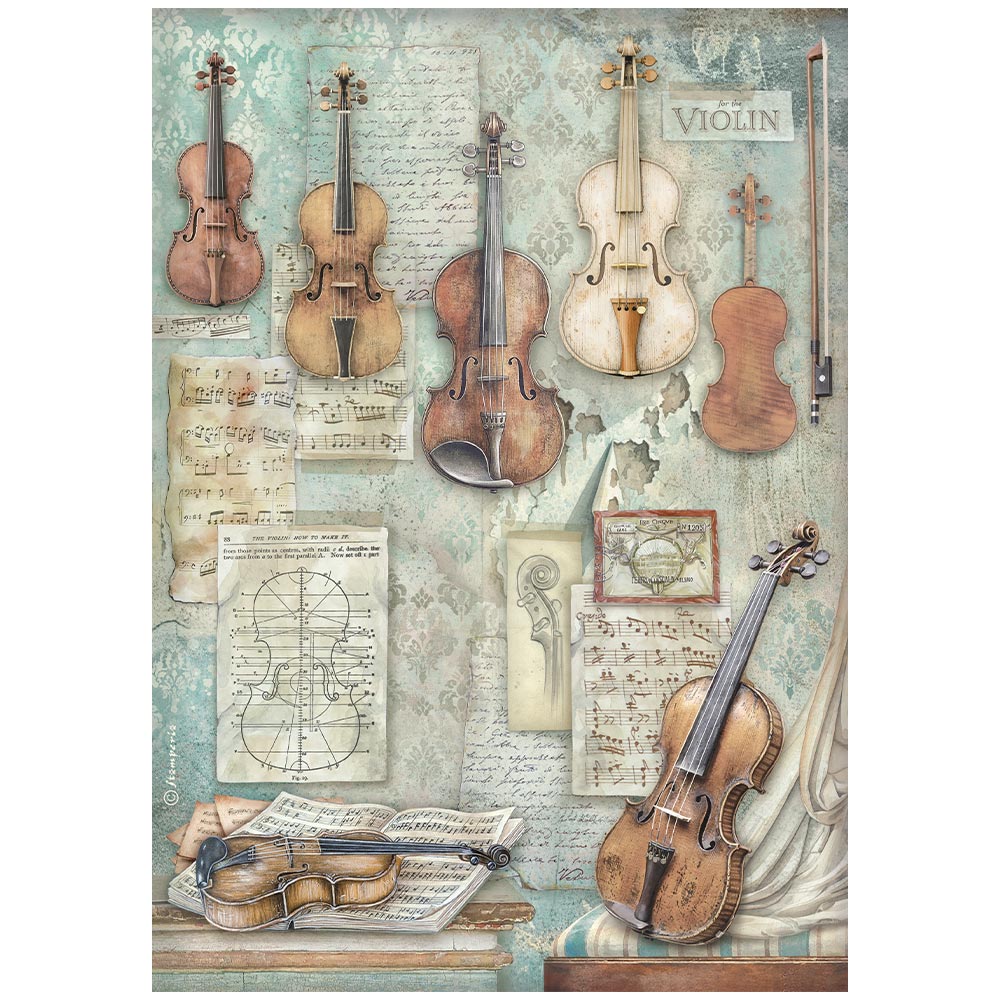 Printed 6 Rice Paper A4 Selection For Art And Craft - Symphony