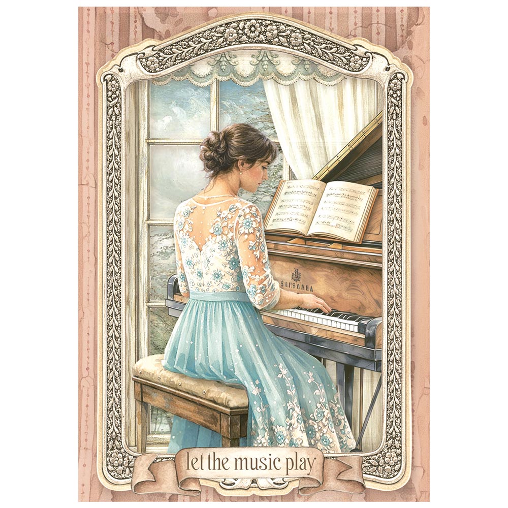 Printed Mini Rice Paper A6 8 Sheets For Art And Craft - Symphony