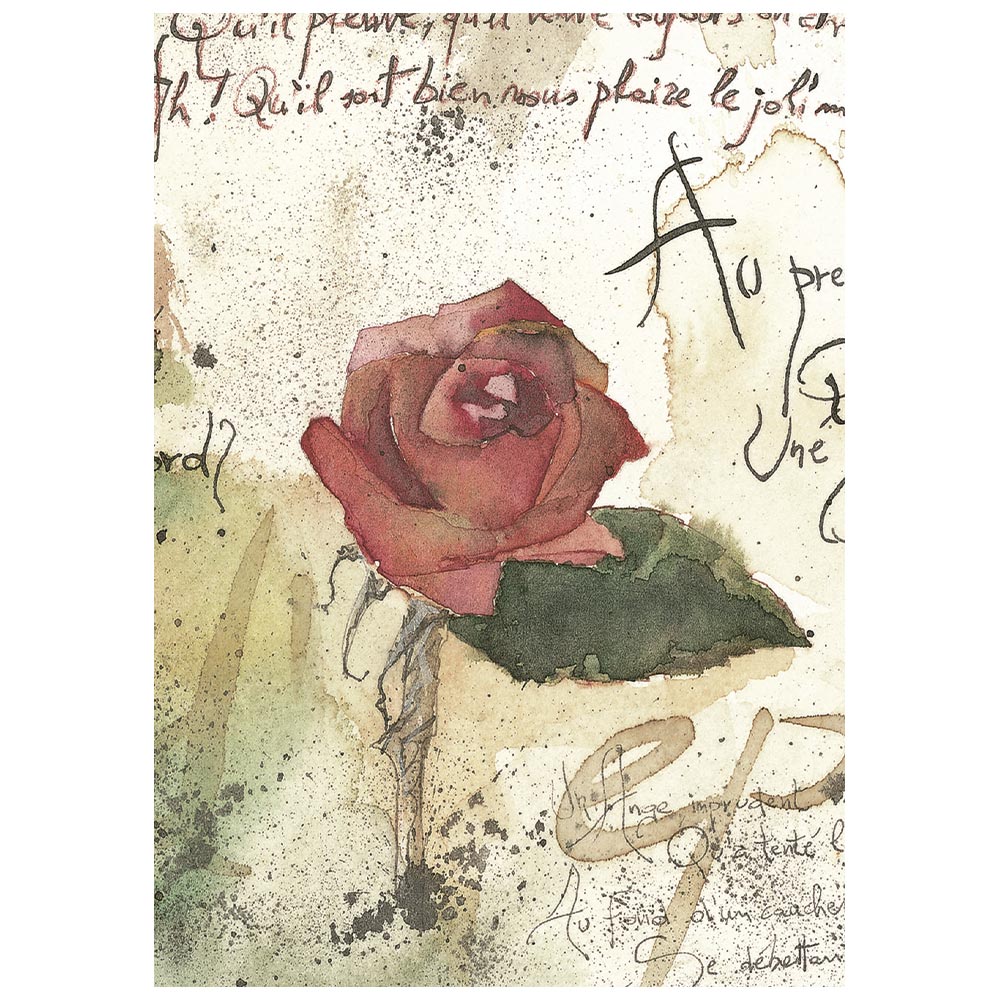 Printed Mini Rice Paper A6 8 Sheets For Art And Craft - Flowers And Poems