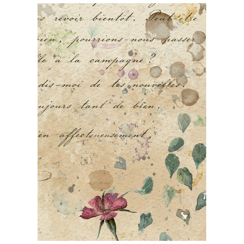 Printed Mini Rice Paper A6 8 Sheets For Art And Craft - Flowers And Poems