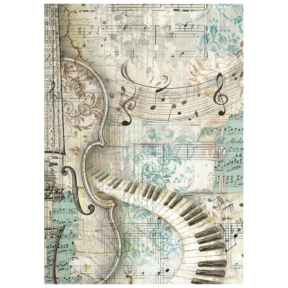 Printed 8 Rice Paper A6 Backgrounds Selection For Art And Craft - Symphony