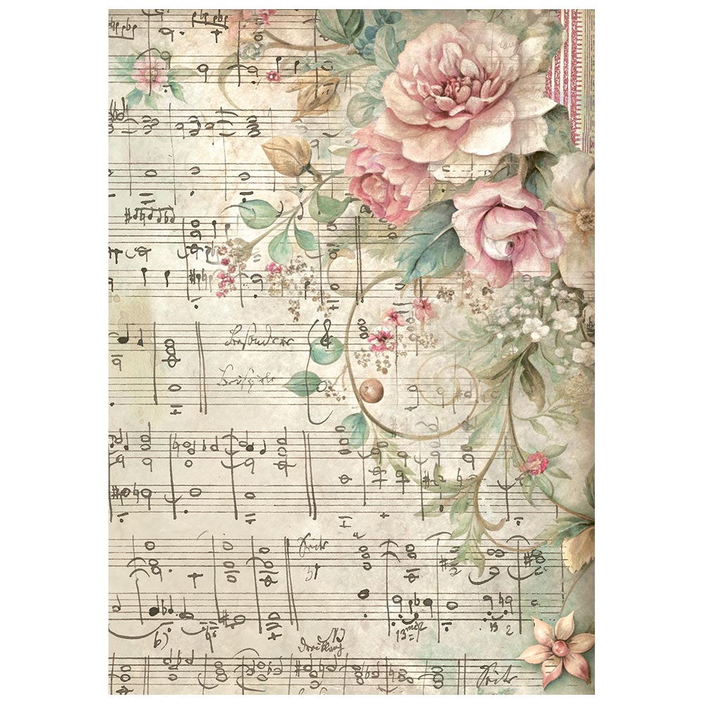 Printed 8 Rice Paper A6 Backgrounds Selection For Art And Craft - Symphony