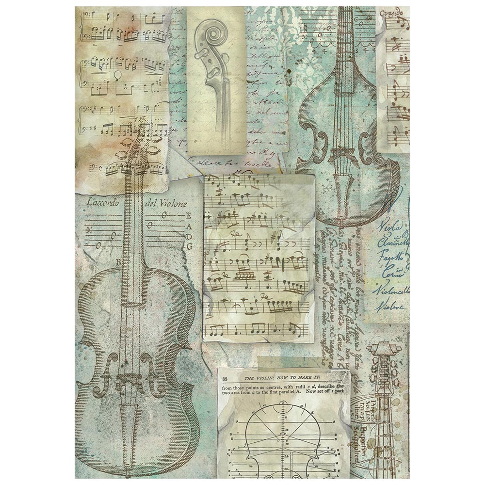 Printed 8 Rice Paper A6 Backgrounds Selection For Art And Craft - Symphony