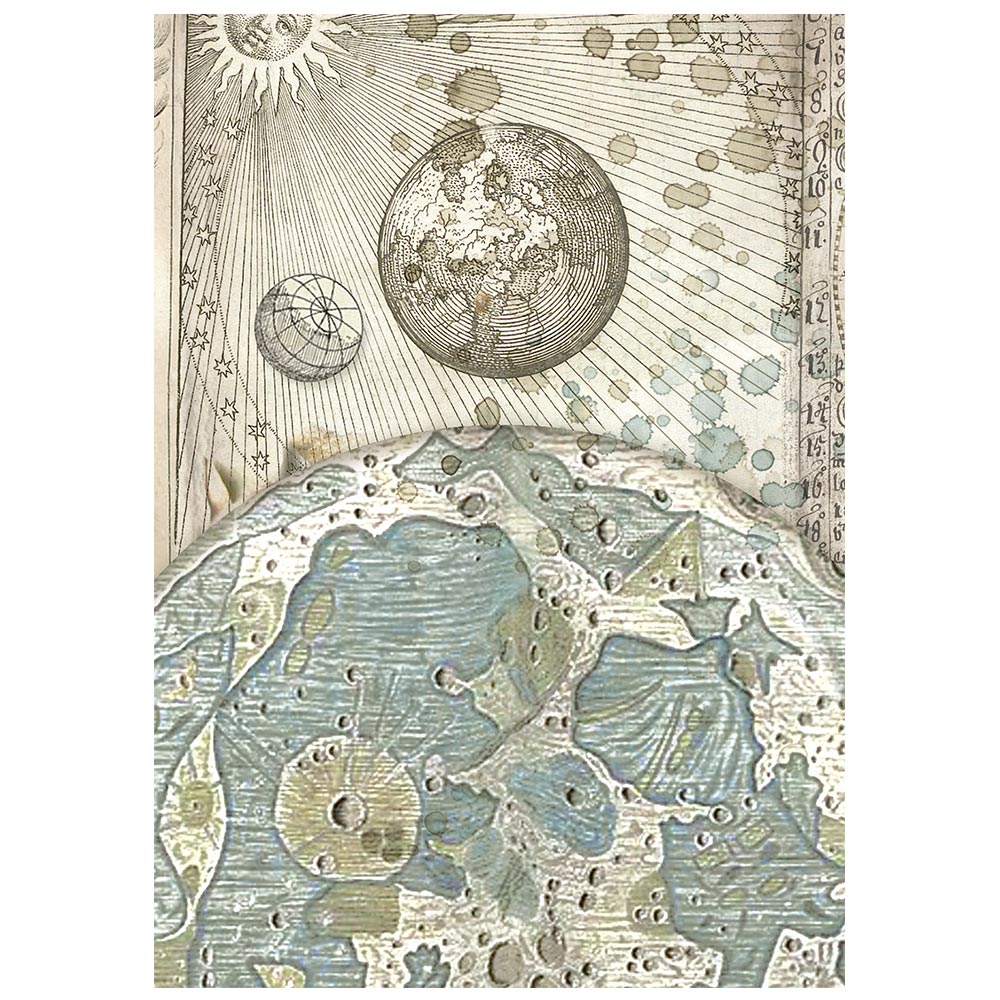 Printed 8 Rice Paper A6 Backgrounds Selection For Art And Craft - Cosmos