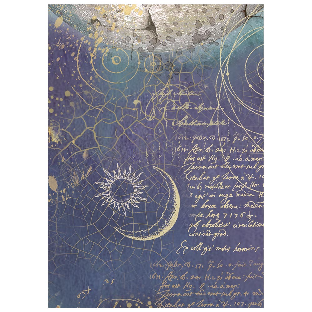 Printed 8 Rice Paper A6 Backgrounds Selection For Art And Craft - Cosmos