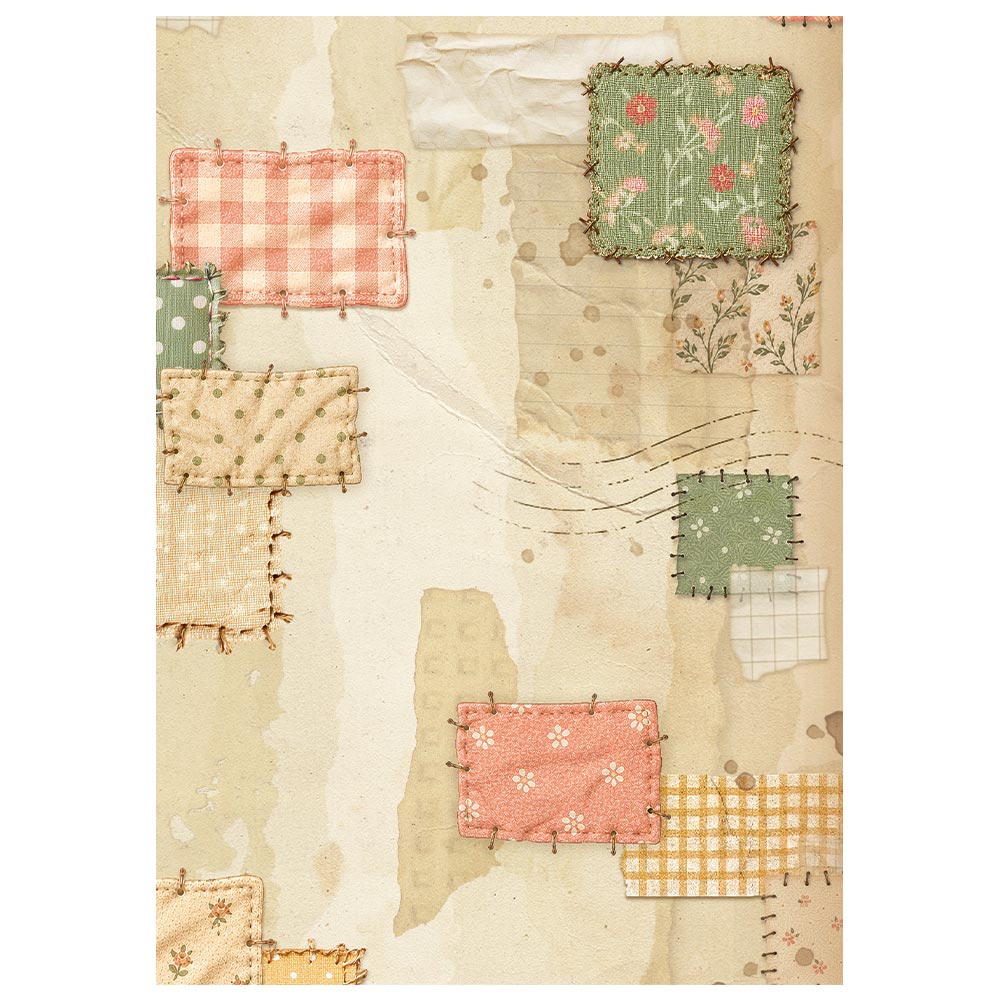 Printed 8 Rice Paper A6 Backgrounds Selection For Art And Craft - Cozy Family