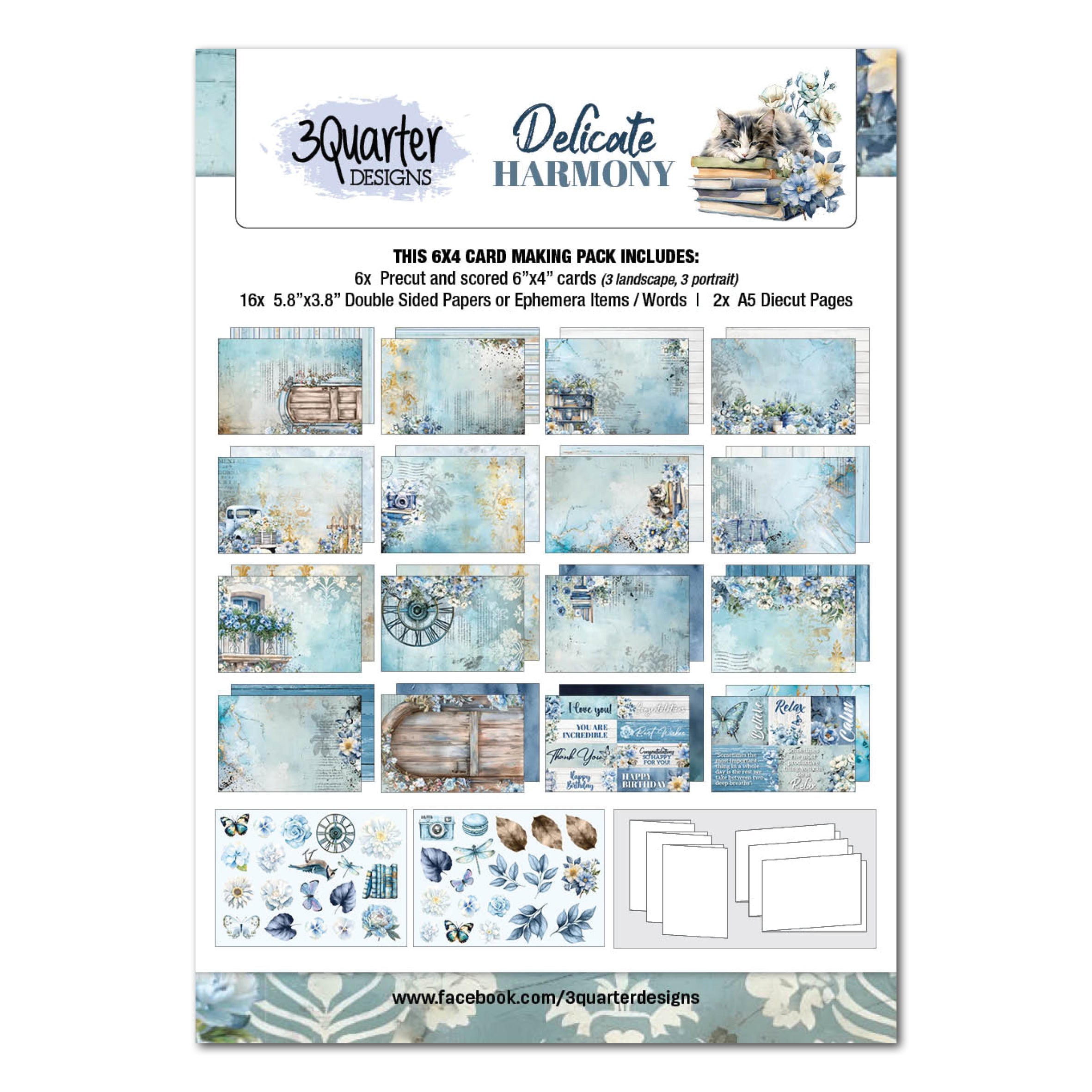 3Quarter Designs Delicate Harmony 6x4 Card Pack