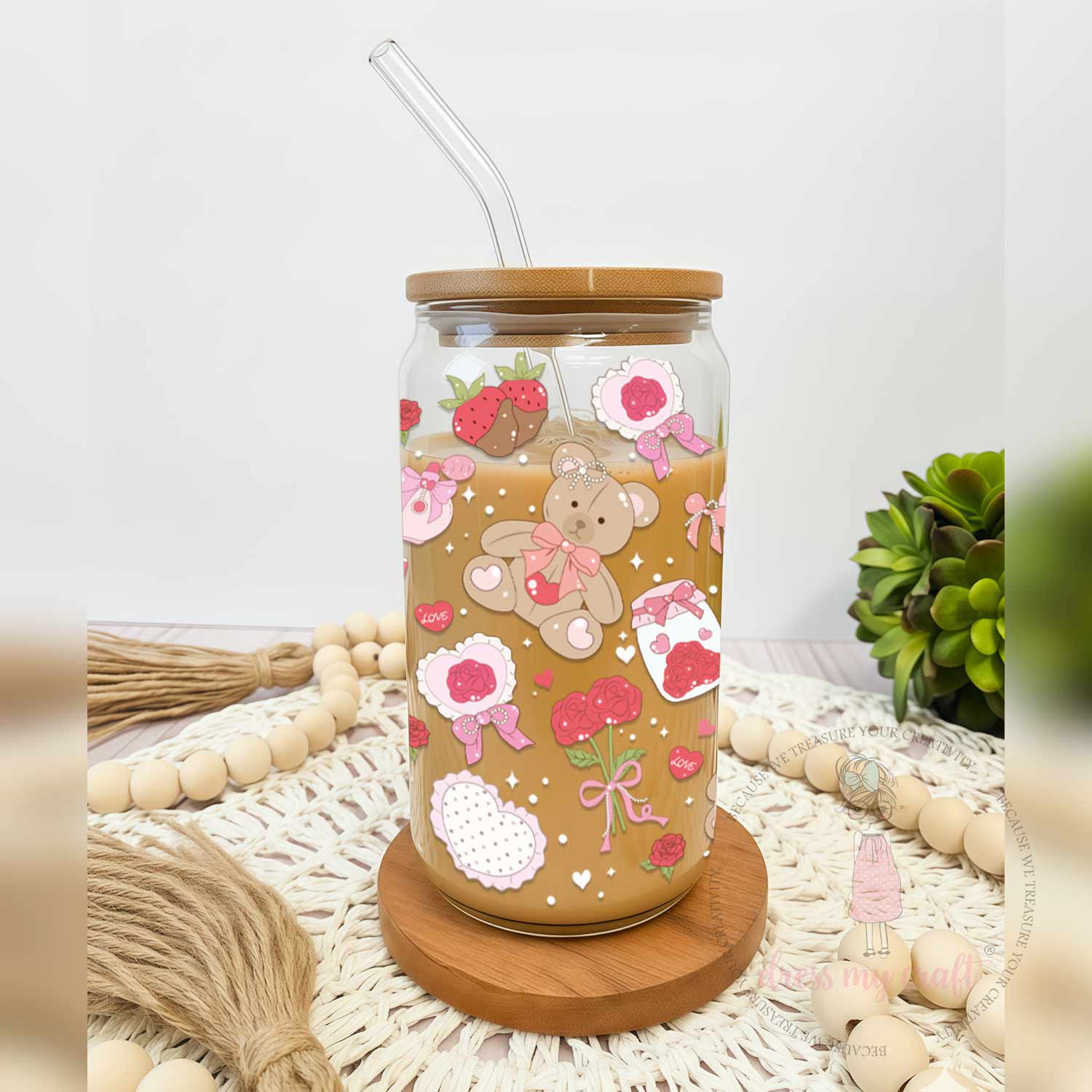Dress My Craft - Stick N Peel Stickers - Sweetheart Teddy Bloom