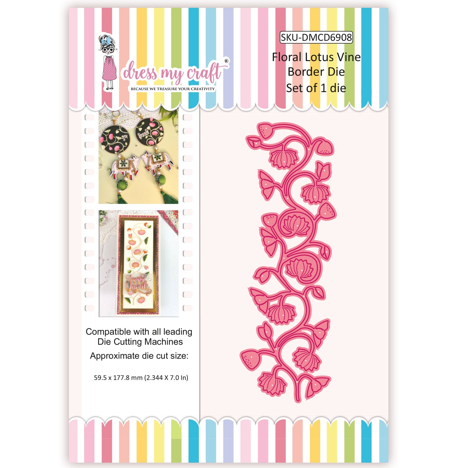 Dress My Craft - Floral Lotus Vine - Border Die