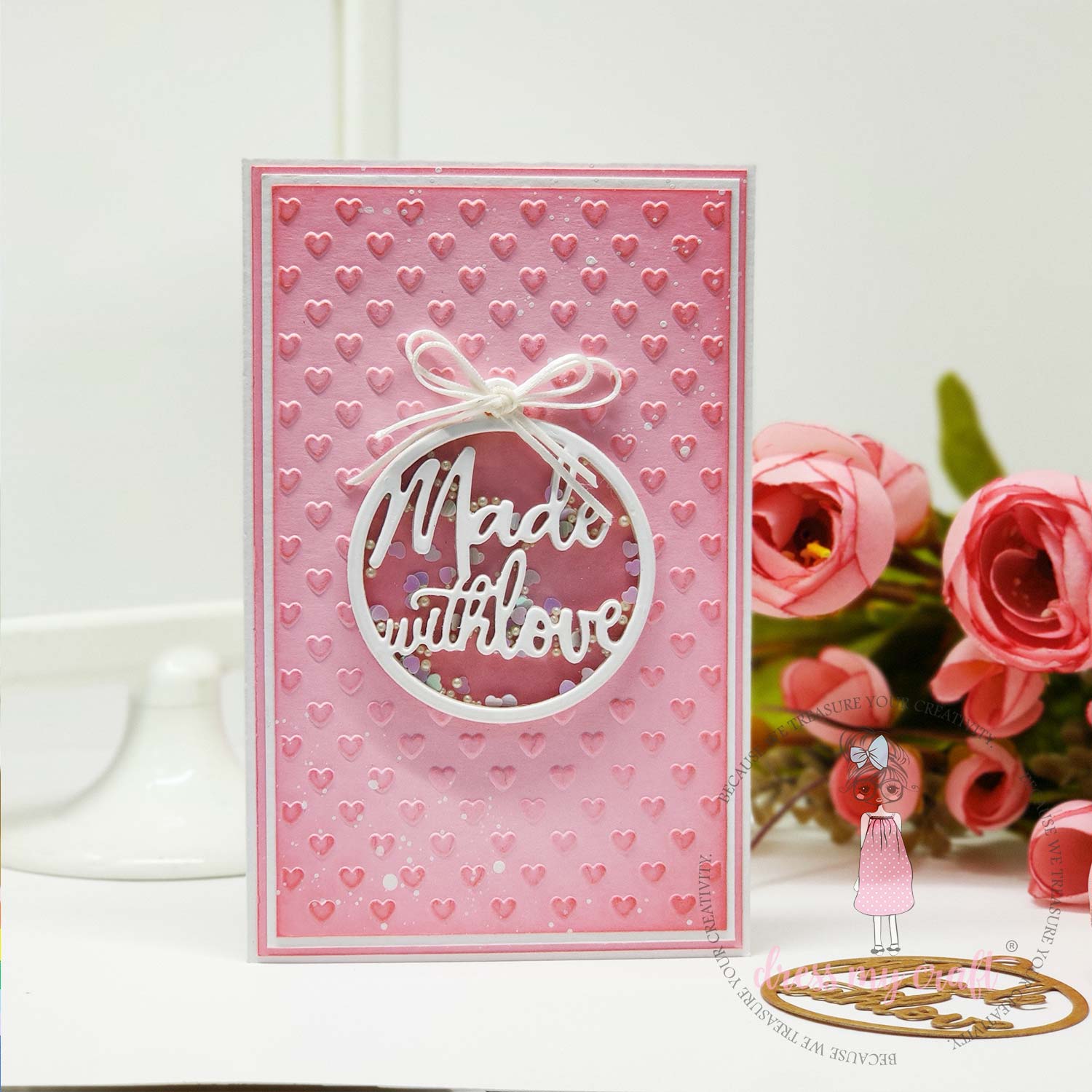 Dress My Craft - Heart Pattern - Embossing Folder