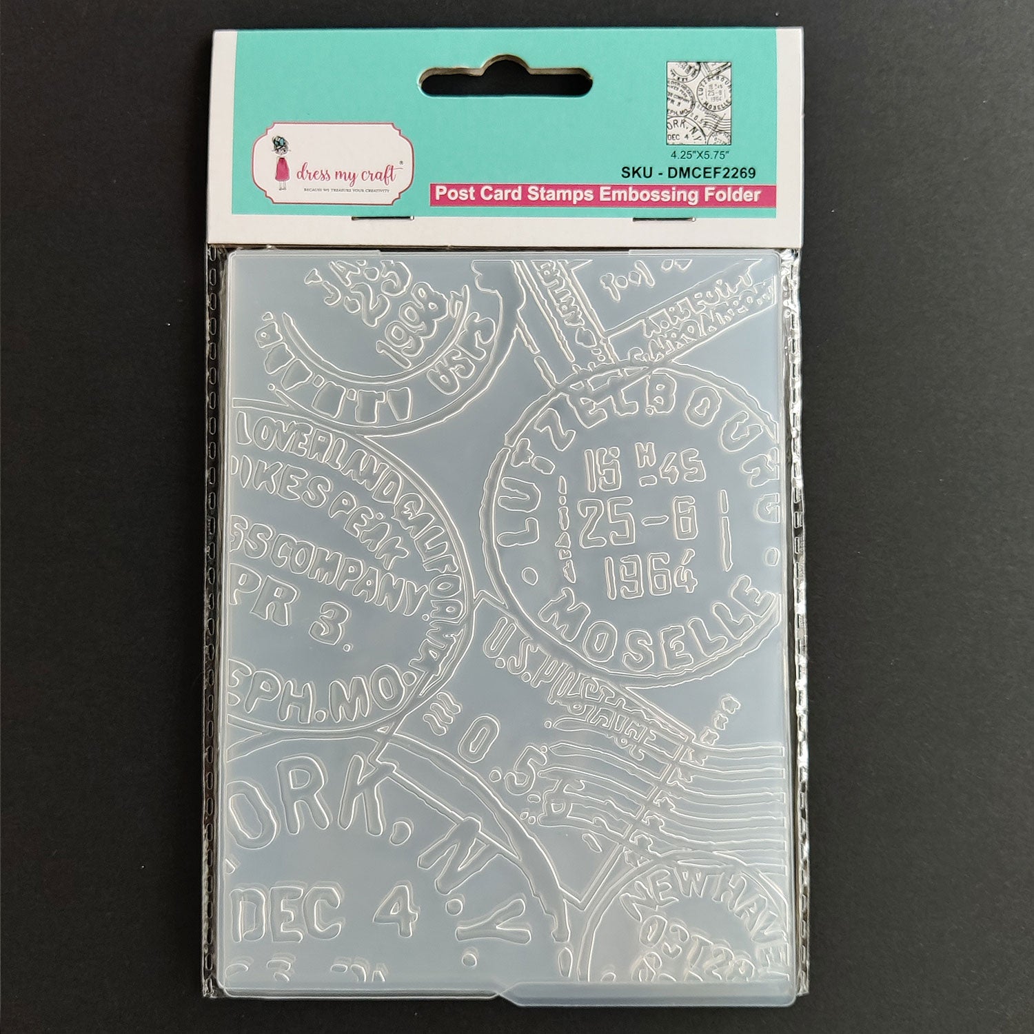 Dress My Craft - Post Card Pattern - Embossing Folder