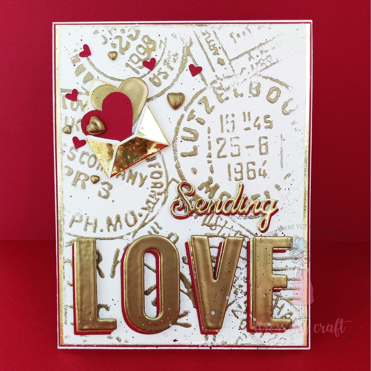 Dress My Craft - Post Card Pattern - Embossing Folder