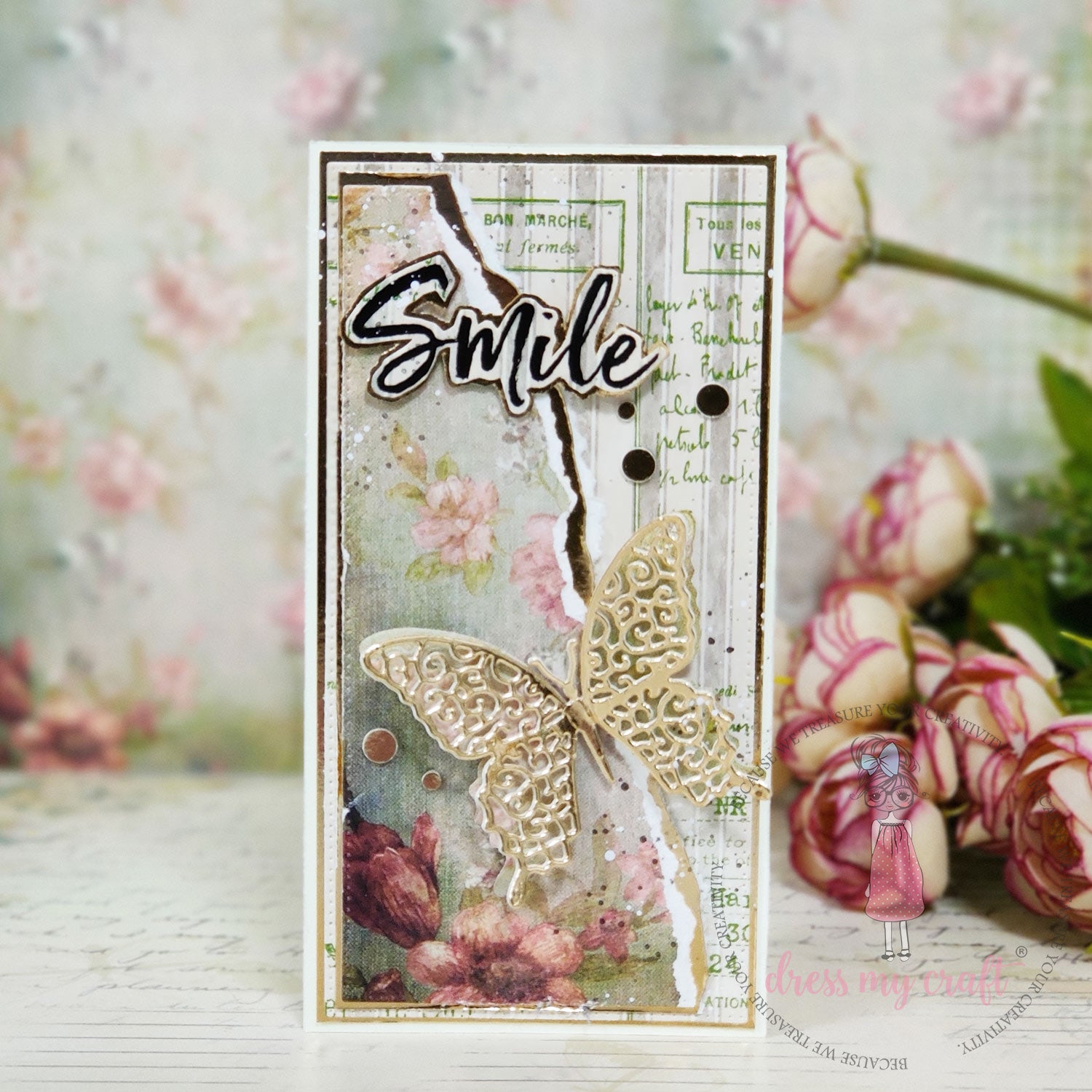 Dress My Craft - Copper Gold Mirror Cardstock - A4