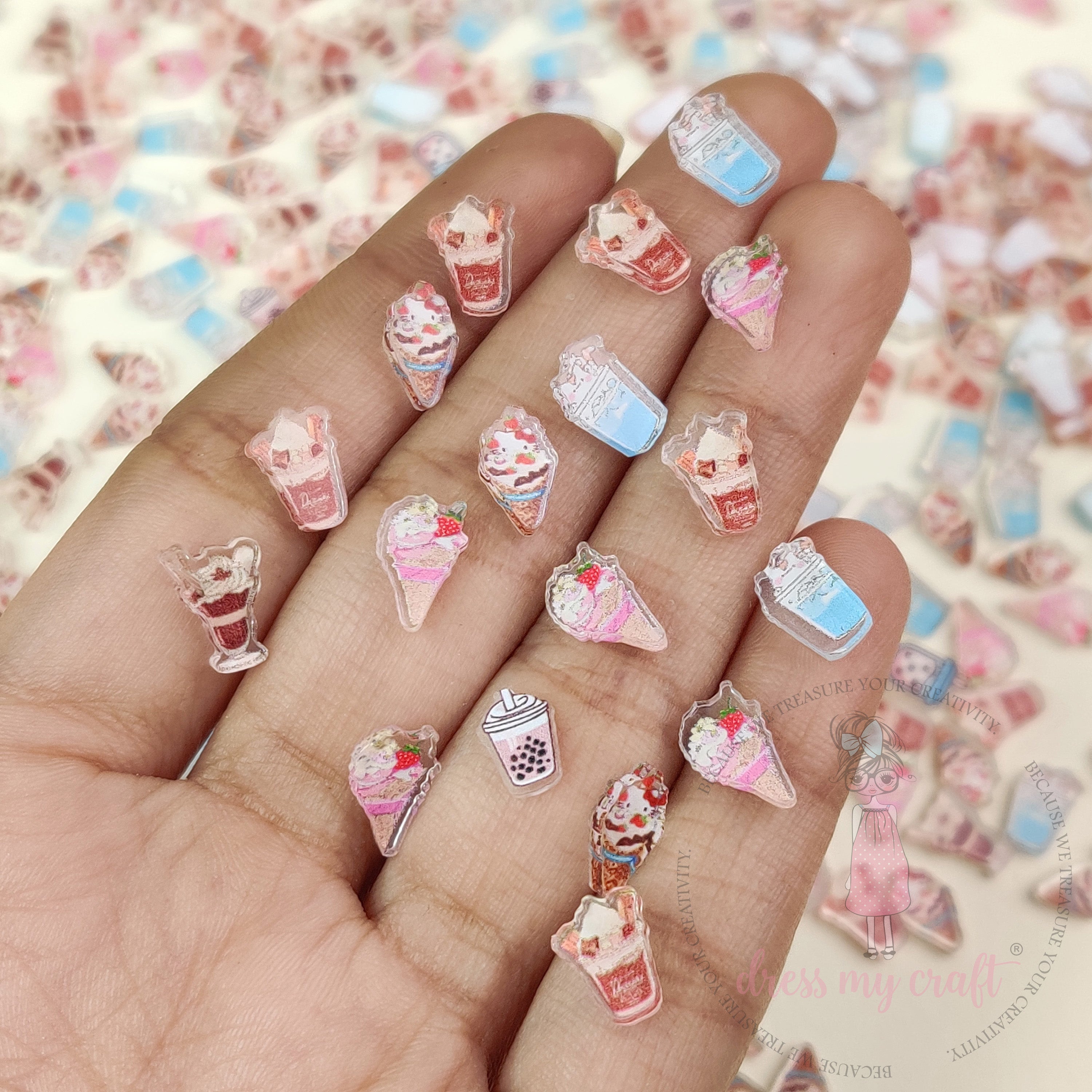 Dress My Craft - Cute Ice Cream Charms Mix