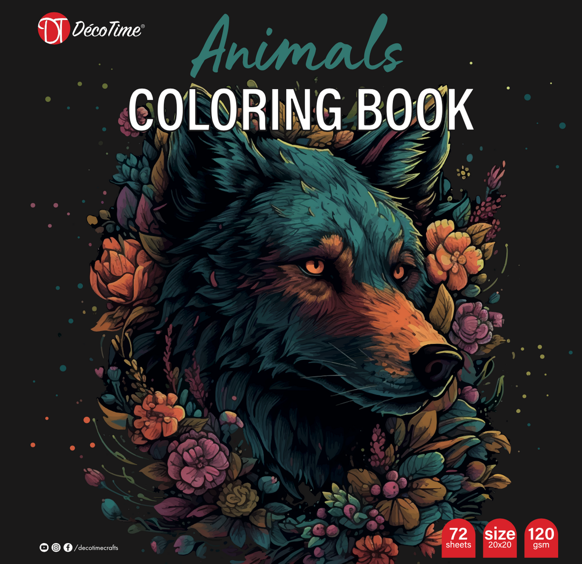 Decotime Coloring Book - Animals 72 Sheets