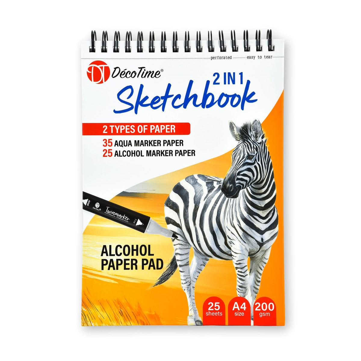 Decotime 2-in-1 Sketch Book - 60 Sheets