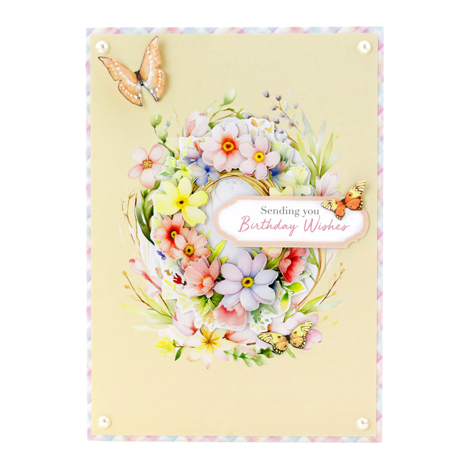 Die Cut Decoupage – Floral Basket & Wreath (pack of 3)