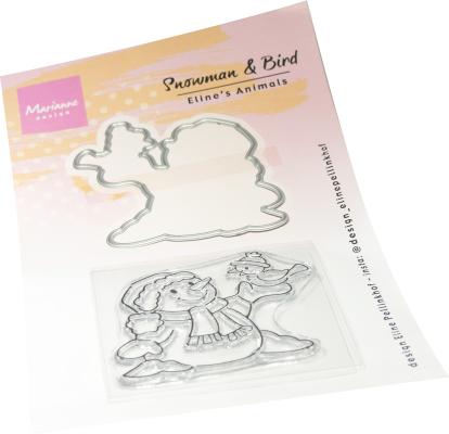 Marianne Design Stamp & Die Set - Eline's Animals - Snowman & Bird