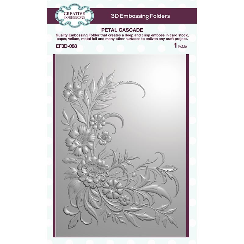 Creative Expressions Petal Cascade 5 in x 7 in 3D Embossing Folder