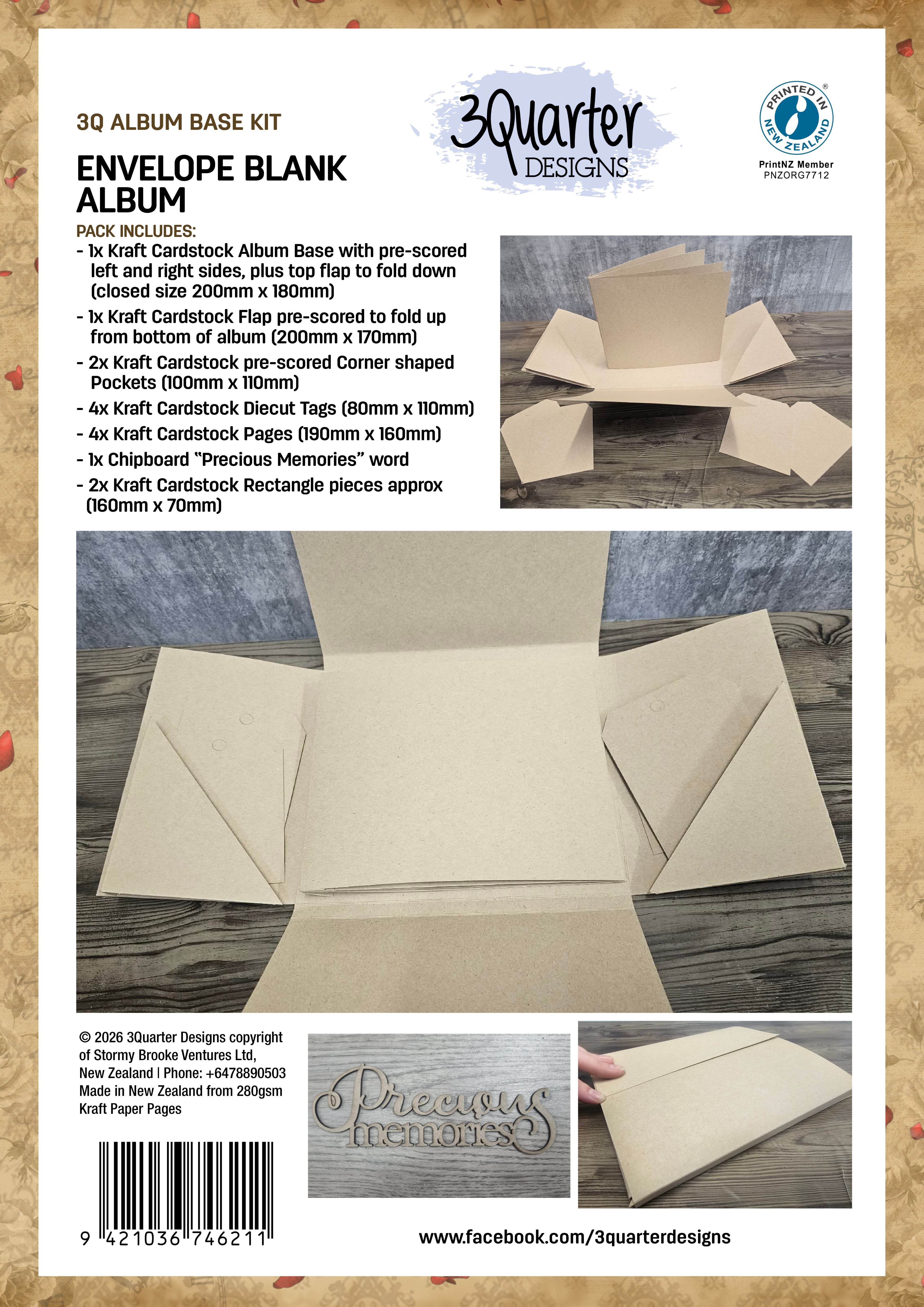 3Quarter Designs Envelope Blank Album - Kraft